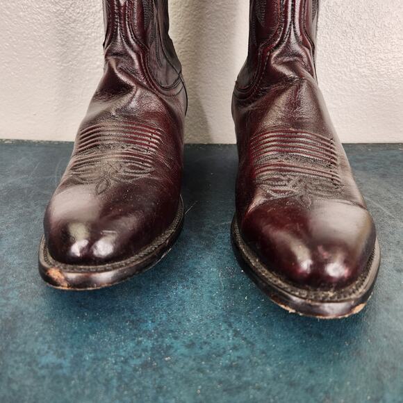 Lucchese Wine Black Cherry Color Men\'s Western Boots Men\'s Size 9D